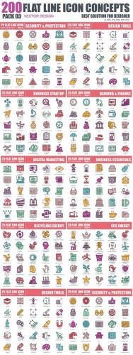 200 Line icons