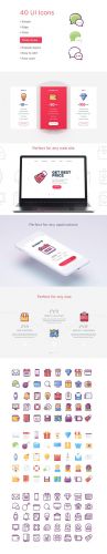 User Interface Icons - 40 Of the best icons for your applications, in three different styles