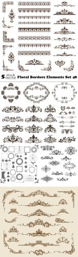 Vectors - Floral Borders Elements Set 48