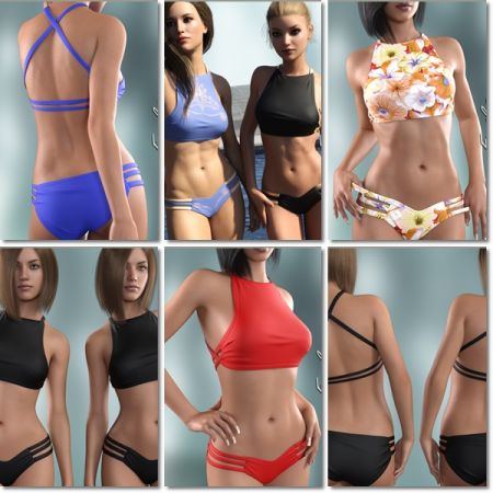 High Neck Bikini for Genesis 3 and Genesis 8 Female(s)