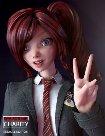 D4m Charity Hair Medres For Genesis 3 Female(S)