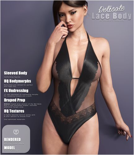 Delicate Lace Body for Genesis 3 Female(s) 
