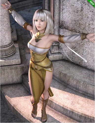dForce Frey Healer Outfit for Genesis 3 Female(s) 