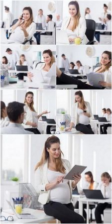 Happy Pregnant Working Boss