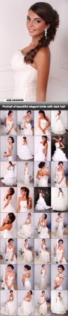 Portrait of beautiful elegant bride with dark hair