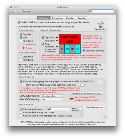 CAPS Warn 6.2 macOS
