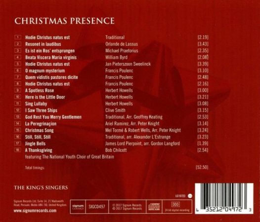 The King's Singers - Christmas Presence - 2017, FLAC 24-96
