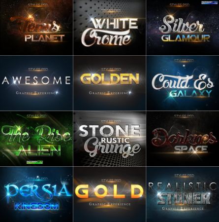 GraphicRiver - Text Styles for Photoshop 50 Bundle Dian