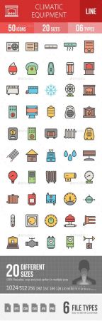 Climatic Equipment Line Filled Icons 19267752