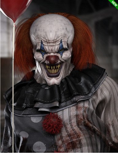 Evil Clown HD for Genesis 8 Male 