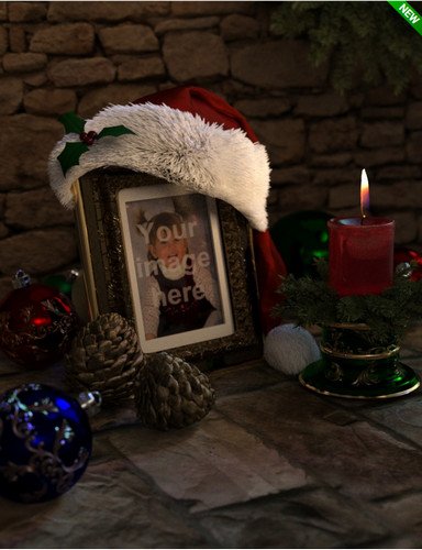 Christmas Frame and Candle Set 