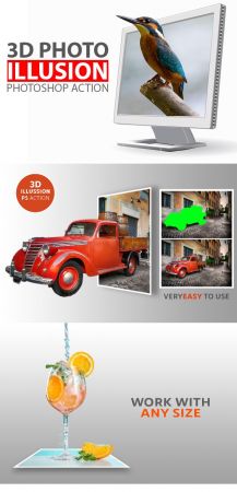 3D Photo Illusion Photoshop Action 21110842