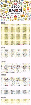 2500 Emoji Icons Bundle 2065490
