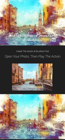 Full Watercolor Painting Photoshop Action 21110517
