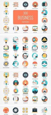 300 Flat Business Icons 2011058
