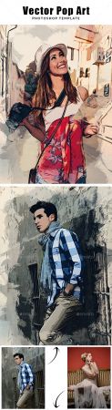 Vector Pop Art Photoshop Template 21075473