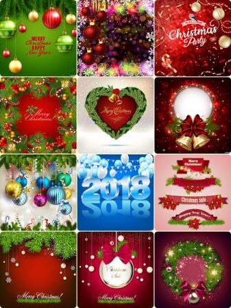 Vector collection Happy New Year &amp; Merry Christmas BigPack 18