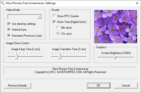 Screensaver flowers free download