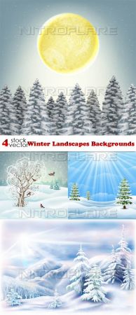 Vectors - Winter Landscapes Backgrounds