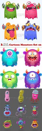 Vectors - Cartoon Monsters Set 22