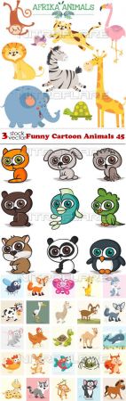 Vectors - Funny Cartoon Animals 45