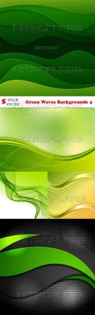 Vectors - Green Waves Backgrounds 4