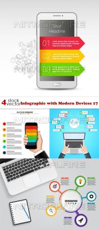 Vectors - Infographic with Modern Devices 17