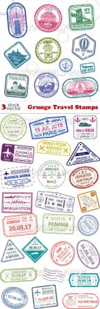 Vectors - Grunge Travel Stamps