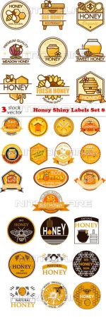 Vectors - Honey Shiny Labels Set 8