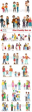 Vectors - Flat Family Set 16