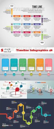 Vectors - Timeline Infographics 48