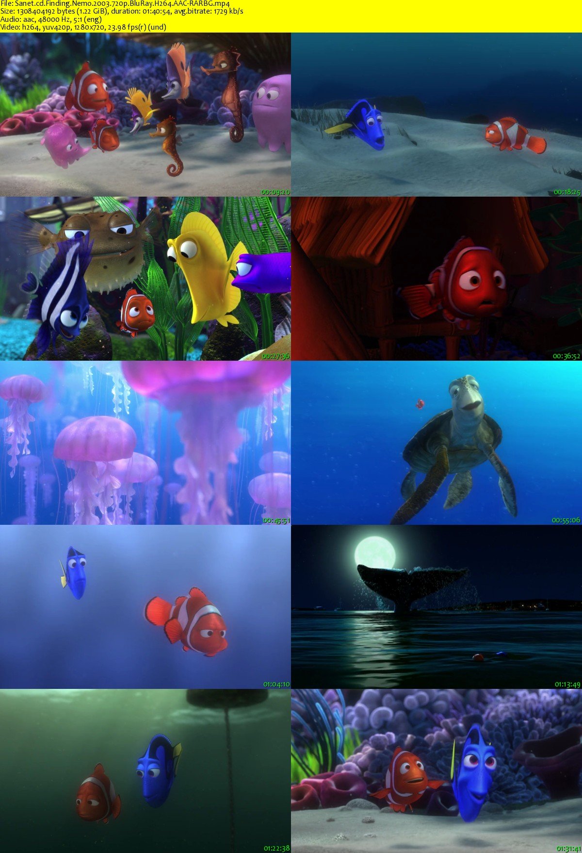 Finding Nemo Cast.