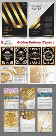 Vectors - Golden Business Flyers 7