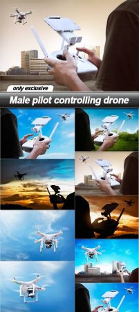 Male pilot controlling drone