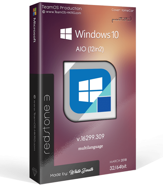 Windows 10 Rs3 1709.16299.309 x86/x64 (AIO 12in2 Multilanguage) March 2018 Pre-Activated