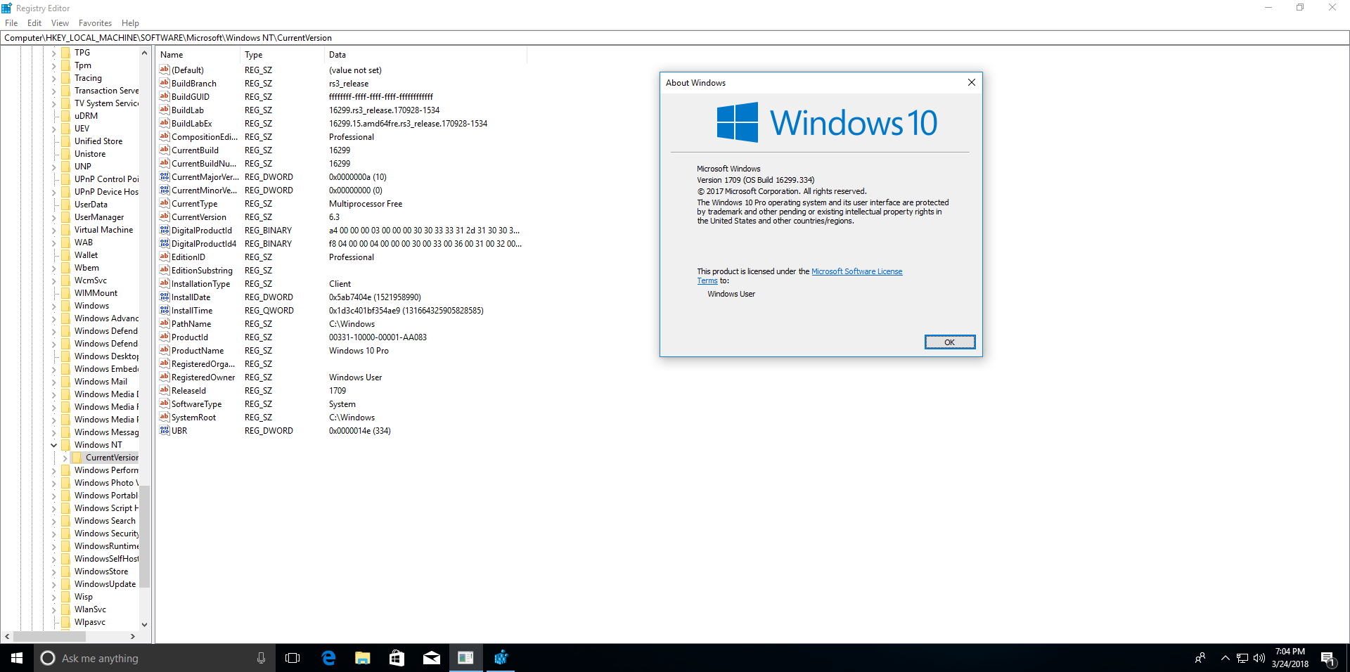 windows 10 pro rs3 key