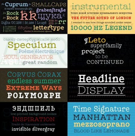 Fonts Family LetoSlab &amp; SeroPro, TisaOT, UnitOT (79)