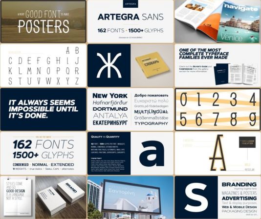 170 Fonts Artegra Sans &amp; GL Benicassim New