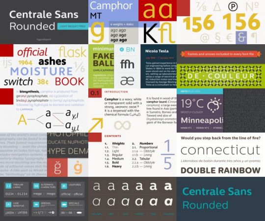 Fonts Camphor Pro &amp; Centrale Sans Rounded (25)