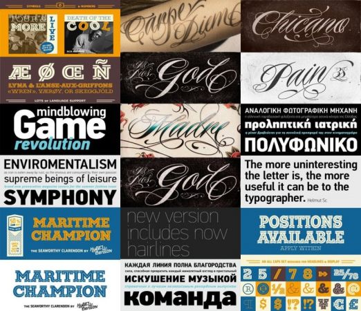 Fonts Din Text Condensed &amp; Maritime Champion, Piel (25)