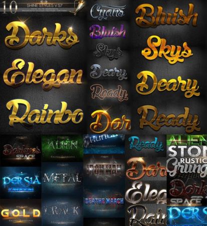 50 Text Styles effects for Photoshop Bundle Dian #5