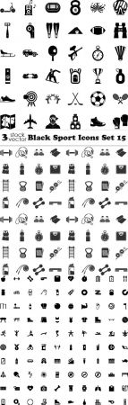 Vectors - Black Sport Icons Set 15