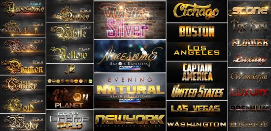 60 Text Styles &amp; effects for Photoshop Bundle Dian #3