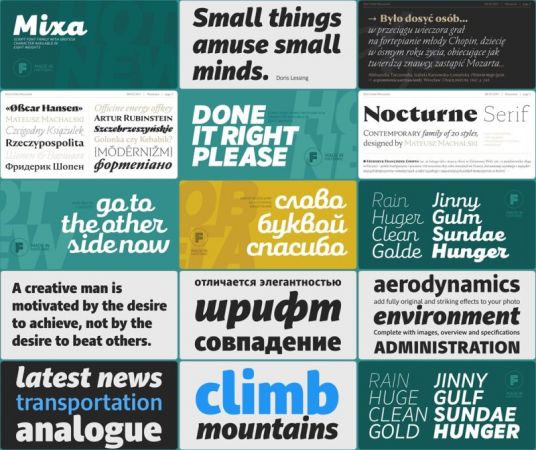 47 Fonts Family Mixa, Nocturne &amp; Adamant Sans Pro