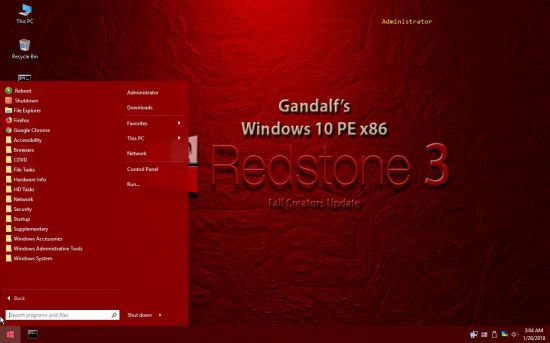Gandalf's Windows 10PE x86 Redstone 3 build 16299