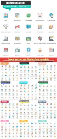 Icons vector set illustration template