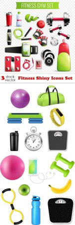 Vectors - Fitness Shiny Icons Set