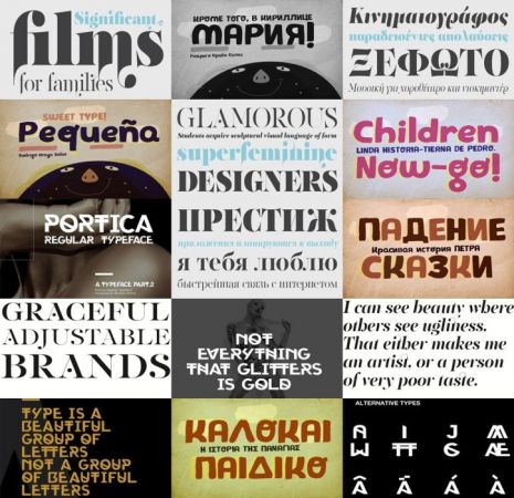20 Fonts Polygraph Enzian &amp; Pequena, Portica, November Sky