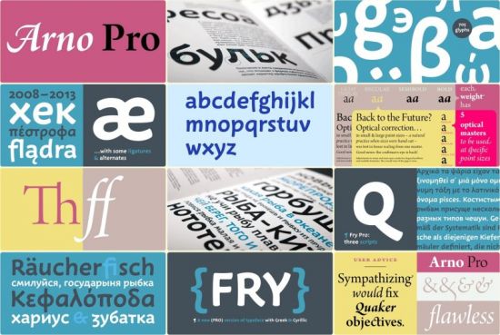 33 Fonts Pro Arno &amp; Fry