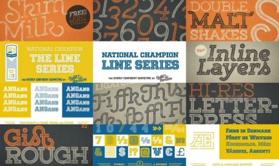 49 Fonts Yellow Design Gist Rough &amp; National Champion Line